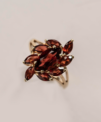 Vintage Garnet Cluster 10k Yellow Gold - ONeil's Jewelry 