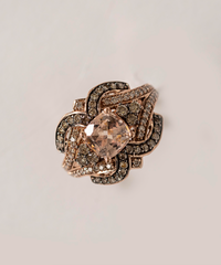 Woman's Le Vian Morganite and Diamond Ring 14k Strawberry Gold - ONeil's Jewelry 