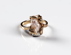 Vintage Baroque Pearl Ring 14k Yellow Gold - ONeil's Jewelry 