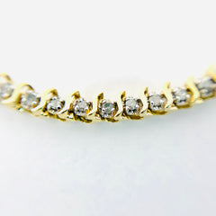 Woman's S-Style Diamond Tennis Bracelet 14k Yellow Gold - ONeil's Jewelry 