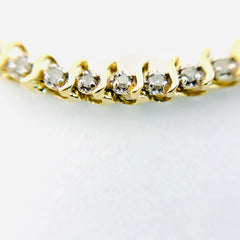 Woman's S-Style Diamond Tennis Bracelet 14k Yellow Gold - ONeil's Jewelry 