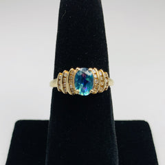 Color-Change Sapphire and Diamond 10k Gold Ring - ONeil's Jewelry 