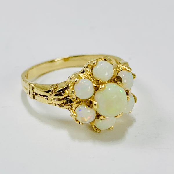 Vintage Opal Cluster Ring 14k Yellow Gold - ONeil's Jewelry 