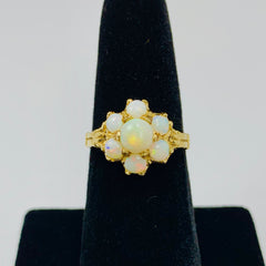 Vintage Opal Cluster Ring 14k Yellow Gold - ONeil's Jewelry 