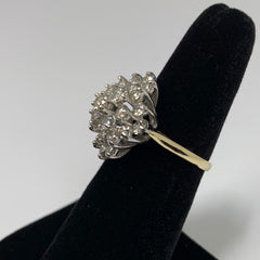 Vintage Sophisticated Diamond Cluster Ring 14k Yellow Gold - ONeil's Jewelry 